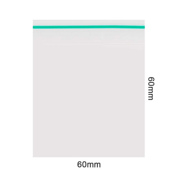 Amsterdam | Zipper Bags 60mm x 60mm 50µ (MU) Green 1000pcs in a display