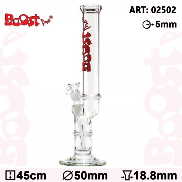 Boost Pro Bolt Bong - Red- H:45cm- Ø:50mm- Socket:18.8mm- WT:5mm (circa)