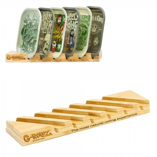 G-ROLLZ | Bamboo Display for Small Metal Rolling Trays
