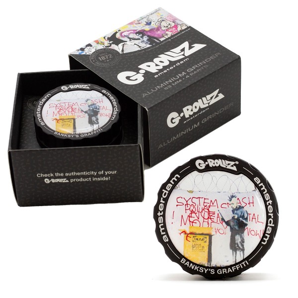 G-Rollz | Banksy Graffiti &#039;Ikea Punk&#039; 4part Grinder - 53mm - 6pc In Display