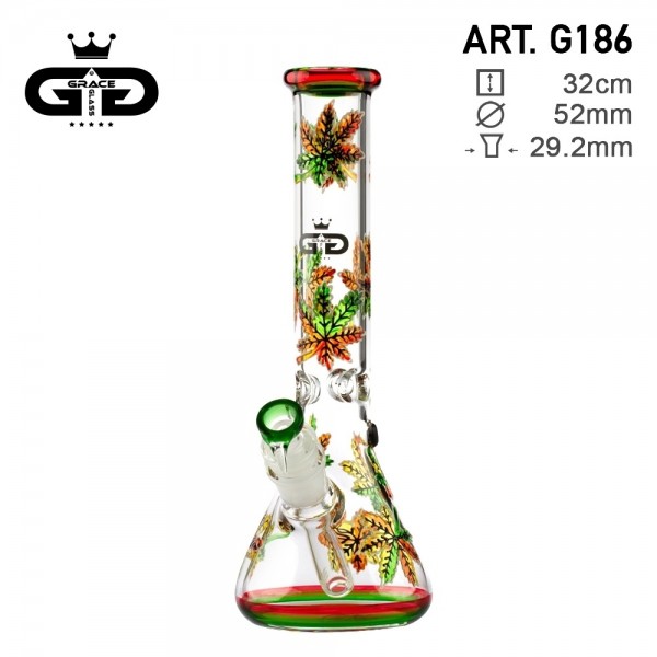 Grace Glass | Serie CRYSTAL | Beaker Bong Glow in the Dark H:32cm - Ø:52mm - SG:29.2mm