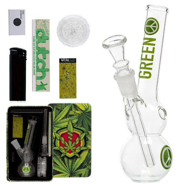 | Greenline Bong giftset with 1 x Bong - 1 x Grinder - 1 x lighter - 5 x screen -