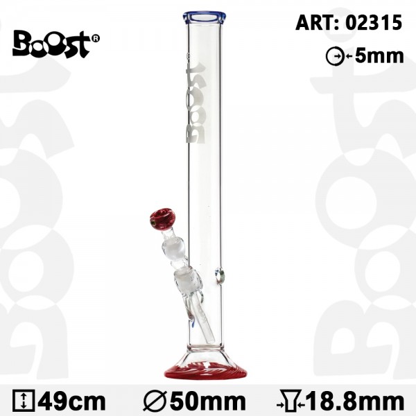 Boost | Cane Glass Bong -H:49cm- Ø:50mm- Socket:18.8mm- WT:5mm (circa)