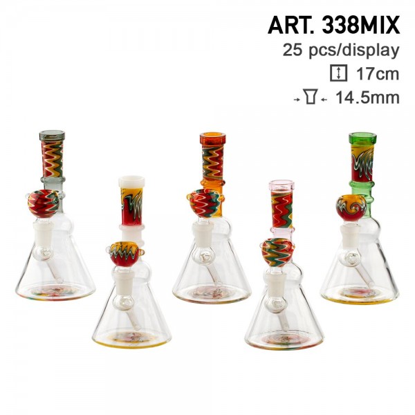 Amsterdam | Mixed Beakers H:17cm S:14,5mm in different colors - 25 pcs in display