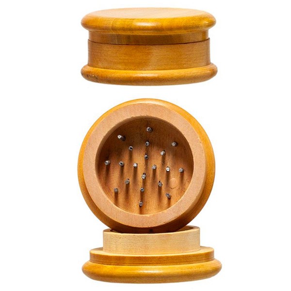 New Ways | Wooden grinder- 2part- Flat Lid - Ø:50mm - 24pcs/box