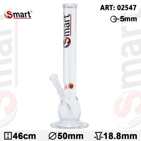 Smart Glass Bong - Ø:50mm- WT:5mm (circa)- H:46cm- Socket 18.8mm
