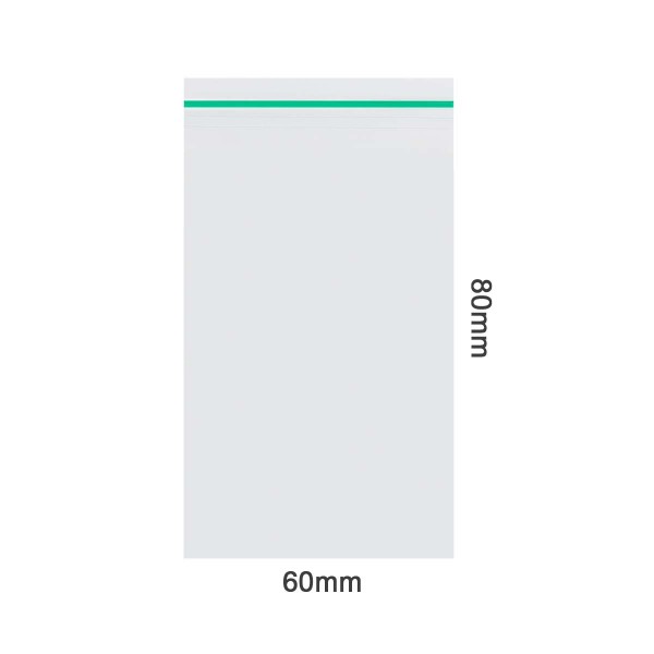 Amsterdam | Zipper Bags 60mm x 80mm 70µ (MU) Green 1000pcs in a display