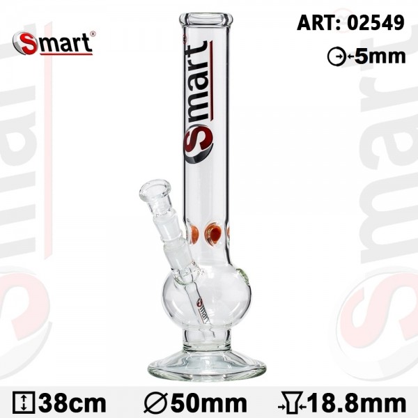 Smart Bouncer Glass Bong - Ø:50mm - WT:5mm (circa)- H:38cm- SG:18.8mm