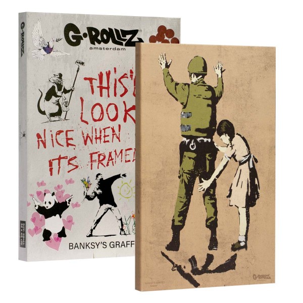 G-Rollz | Banksy's Graffiti - SOLDIER FRISKED Canvas (48x67.5x2.5cm)