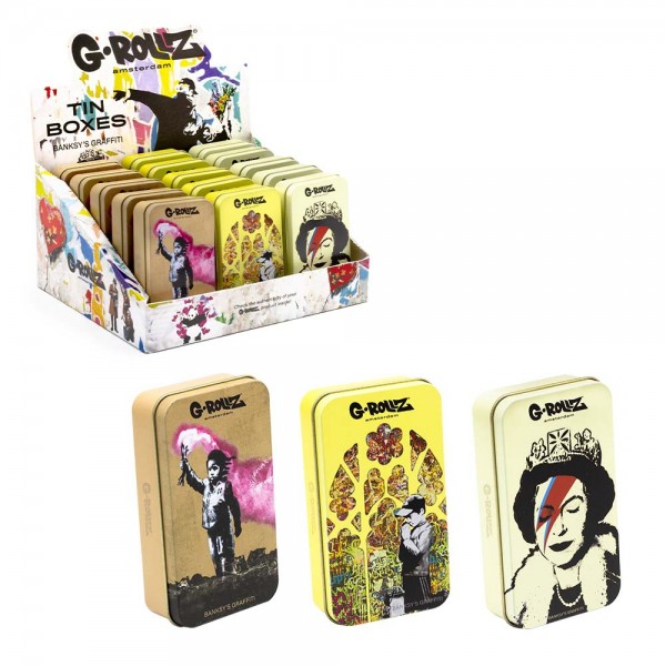 G-ROLLZ | Banksy's Graffiti - Medium Storage Boxes Set 2 - 15pcs, 11.5cm x 6.5cm x 2.3cm