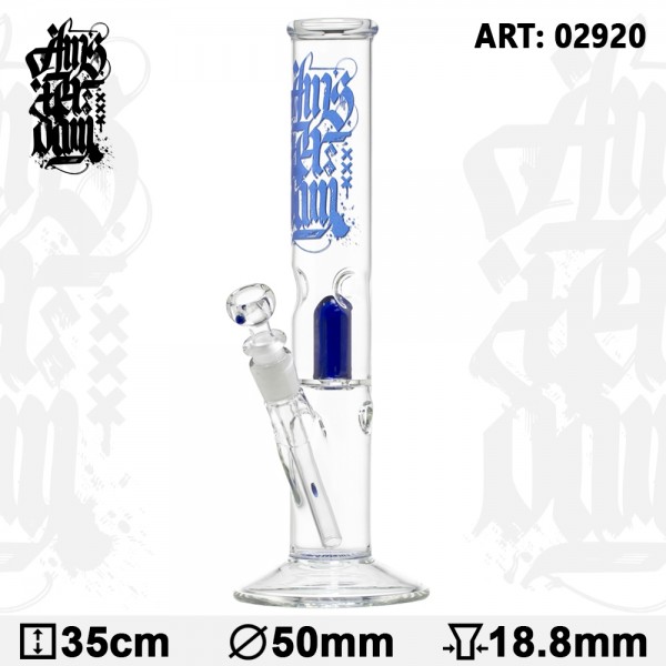 Bong Glass Amsterdam-H:35cm- Ø:50mm-SG:18.8mm-ice noches
