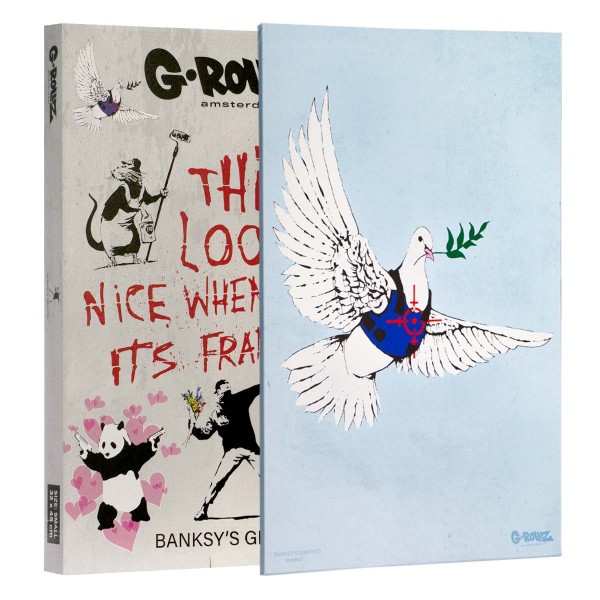 G-Rollz | Banksy's Graffiti - BULLETPROOF DOVE Canvas (64x90x3cm)