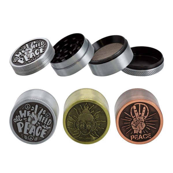Amsterdam | Peace Grinder 4-part - Ø:40mm - 12pcs mixed design in display