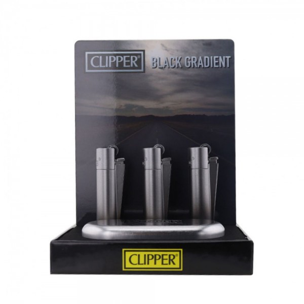 Clipper | Metal refillable lighters Black Gradient - 12pcs in display
