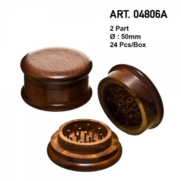Amsterdam | Wooden grinder- 2part - Ø:50mm - 24pcs/box