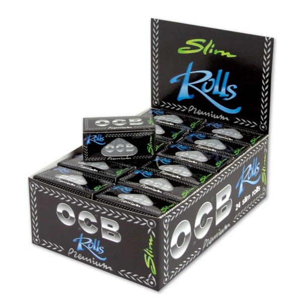 OCB | Premium Slim Rolls, approx.4m x 44mm per roll ,24 rolls in display