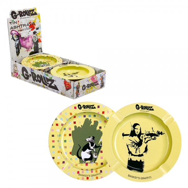 G-Rollz | Banksy&#039;s Graffiti Ashtrays 12pcs in Display - Dia: 13.5cm