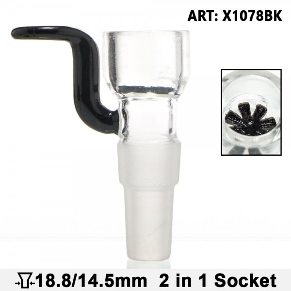 Grace Glass | Bowl with handle- Black- 2 in1 socket