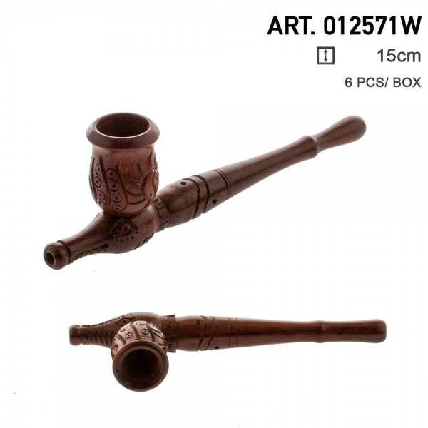 Amsterdam | Wooden Pipe 15 cm - 6 pcs in box