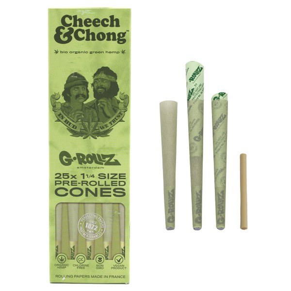 G-ROLLZ | Cheech &amp; Chong(TM) - Organic Green Hemp - 25 &#039;1¼&#039; Cones