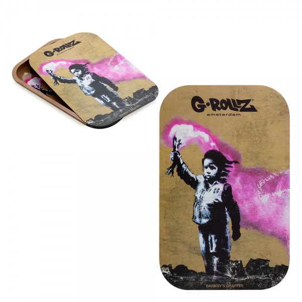 G-ROLLZ | Banksy&#039;s Graffiti &#039;Torch Boy&#039; Magnet Cover for Medium Tray 27.5x17.5 cm