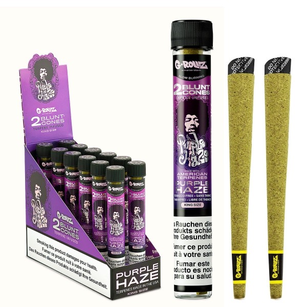 G-Rollz | 1¼ Size Terpene Infused Cones 'Purple Haze' (12 Pack Display, 24 Cones)