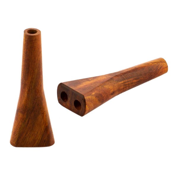 Amsterdam | Double Hole Black Wooden Pipe 8cm Long - It comes with 6 pcs in a display