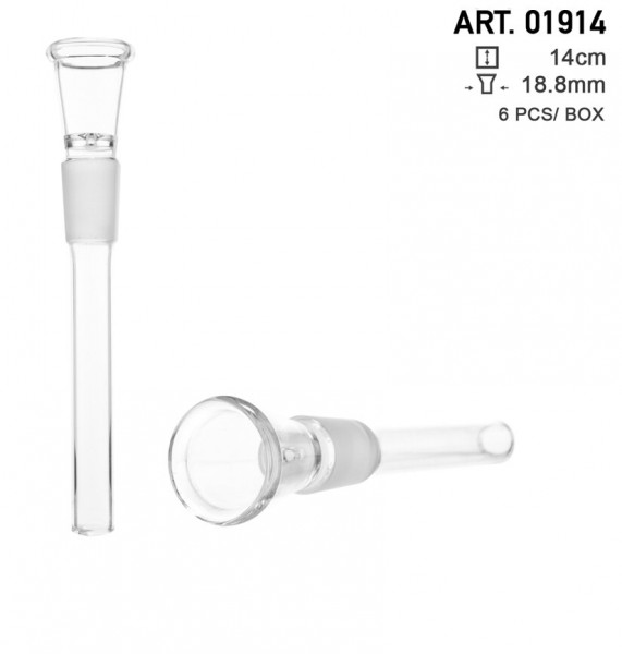 Amsterdam | Glass Chillum- Socket:18.8mm- small hole- L:14cm-6pcs/box