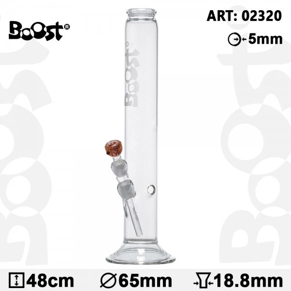 Boost | Cane Glass Bong -H:48cm- Ø:65mm- Socket:18.8mm- WT:5mm (circa)