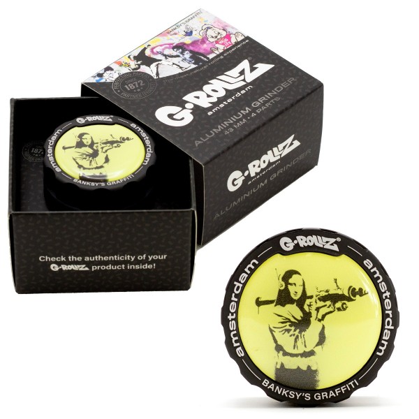 G-Rollz | Banksy Graffiti &#039;Mona Launcher&#039; 4part Grinder - 43mm - 6pc In Display