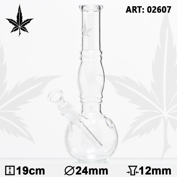 Small Leaf Bouncer Glass Bong- H:19cm- Ø:24mm- Socket Ø:12mm