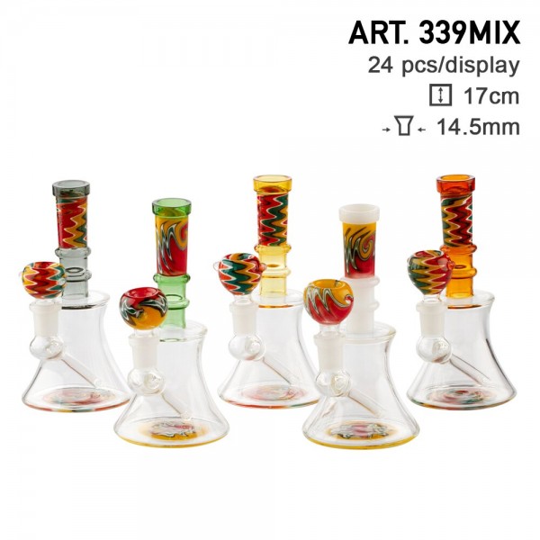 Amsterdam | Mixed Beakers H:17cm S:14,5mm in different colors - 24 pcs in display