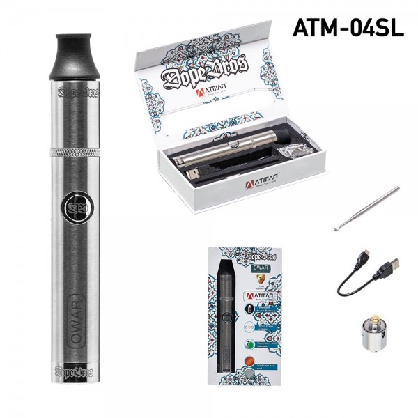 Atman/Dope Bros OWAR Silver compact concentrate vaporizer