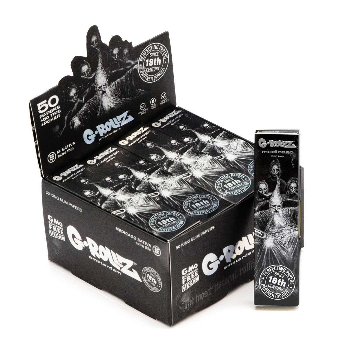 G-Rollz | 'Reggae' 50 King Size Green Papers + Tips (20 Booklets