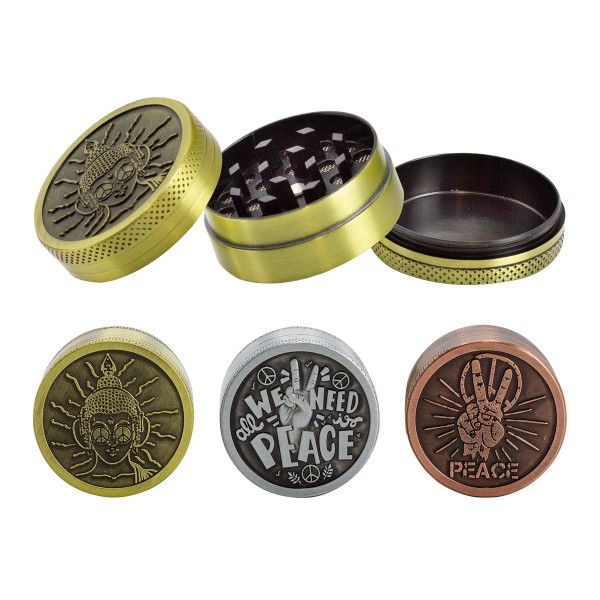 Amsterdam | Peace Grinder - 3part - Ø:40mm - 12pcs mixed design in display