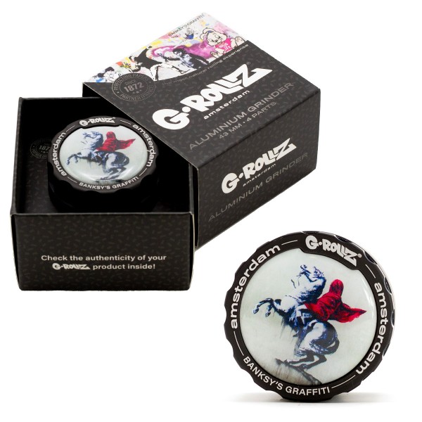 G-Rollz | Banksy Graffiti &#039;Blind Bonapart&#039; 4part Grinder - 43mm - 6pc In Display