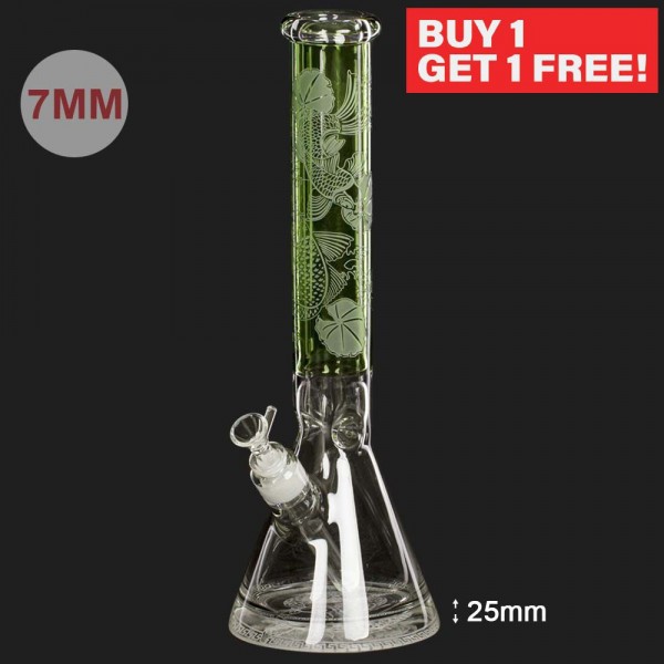 Amsterdam | Limited Edition Deep Ocean Green Beaker - H:40cm - Ø:50mm - SG:18.8mm - 7mm thickness