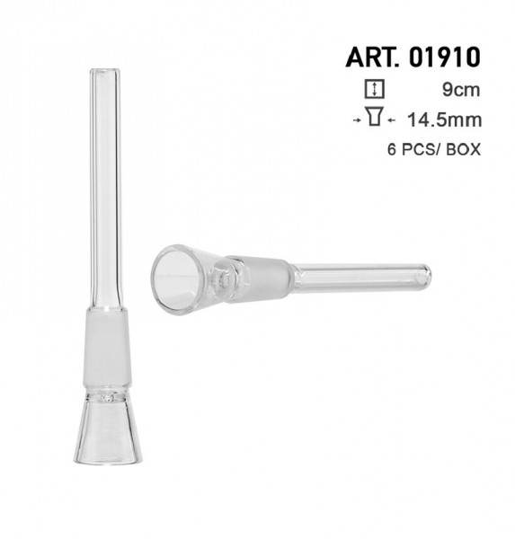 Boost |Glass Chillum - Socket:14.5mm- small hole- L:9cm - 6pcs in a display