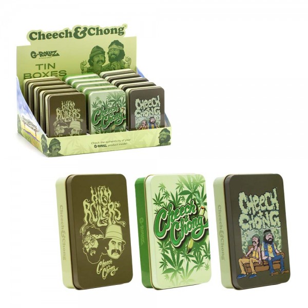 G-Rollz | Cheech &amp; Chong Grandes boîtes de rangement 15pcs en présentoir - 13.5x8.5x3 cm