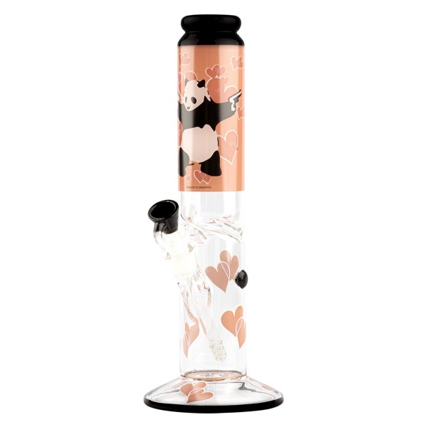 Grace Glass | Banksy's Graffiti' Panda Gunnin'Bong H:38cm Socket:18.8mm TH:3mm