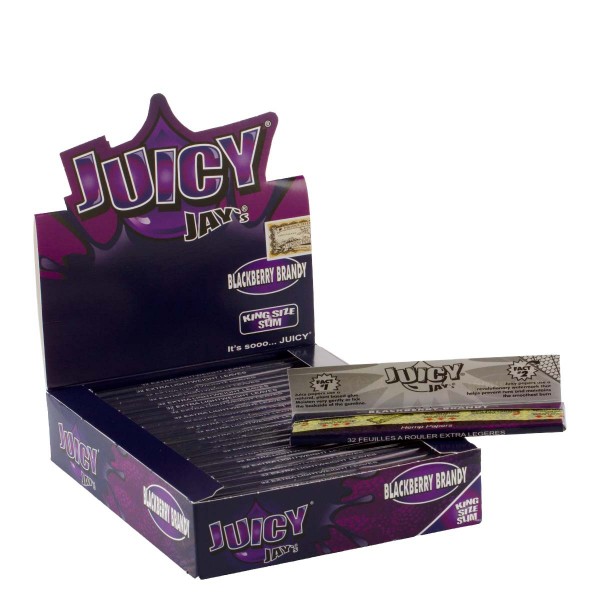 Juicy Jay's | Blackberry Brandy flavored King Size Slim rolling papers - 24pcs in a display