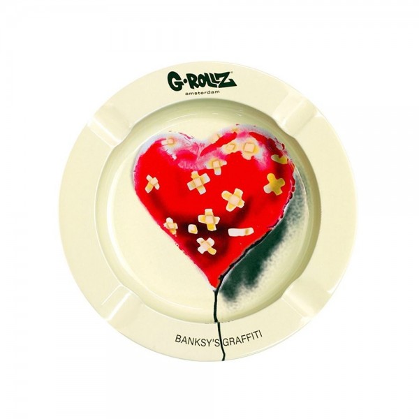 G-Rollz | Banksy&#039;s Graffiti &#039;Balloon Heart&#039; Ashtray - Dia: 13.5cm