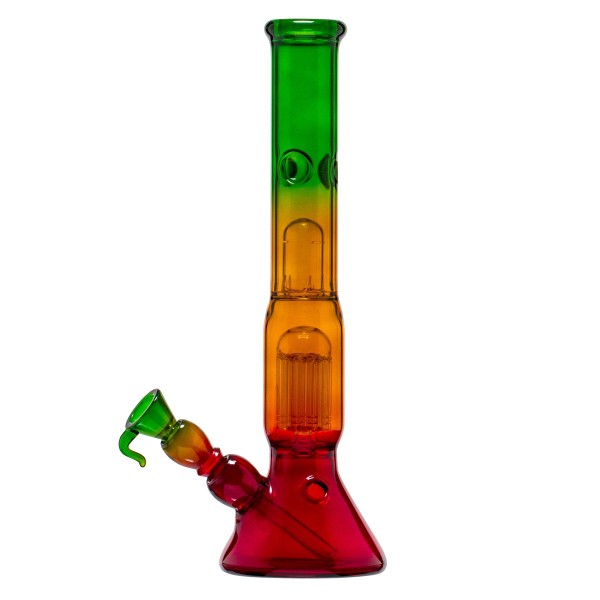 Boost Pro Rasta Beaker Glass Bong- H:37cm- Ø:45mm- Socket 18.8mm- WT:5mm (circa)