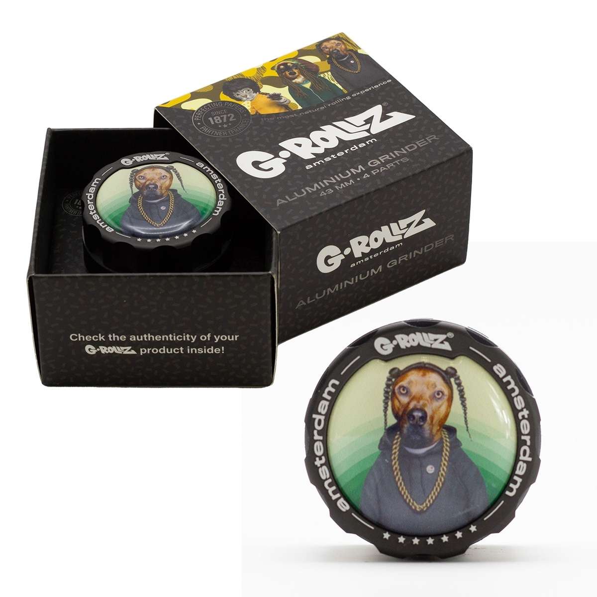 G-Rollz | Banksy Graffiti 'Panda Gunnin' 4part Grinder - 43mm