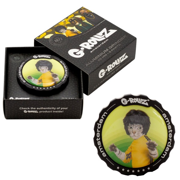 G-Rollz | Pets Rock &#039;Kung-Fu&#039; 3part Grinder - 53mm - 6pc In Display