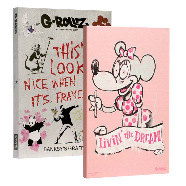 G-Rollz | Banksy&#039;s Graffiti - LIVIN&#039; THE DREAM Canvas (48x67.5x2.5cm)