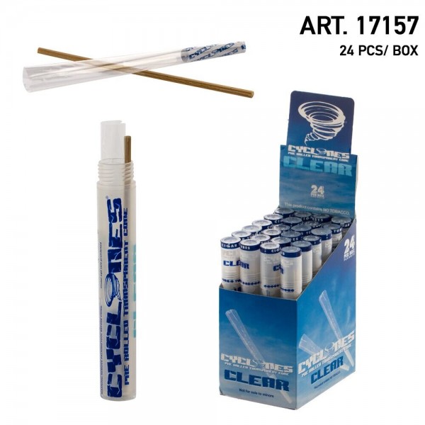 Cyclone Clear Pre-Rolled Cones (24pcs/Box)