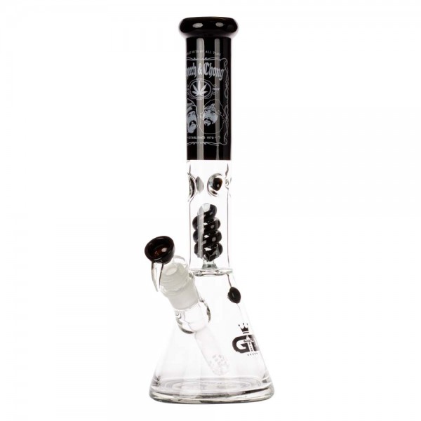 G-Rollz | Cheech &amp; Chong - Spiral Percolator Beaker Black H:42cm - Ø:50mm - SG:29.2mm