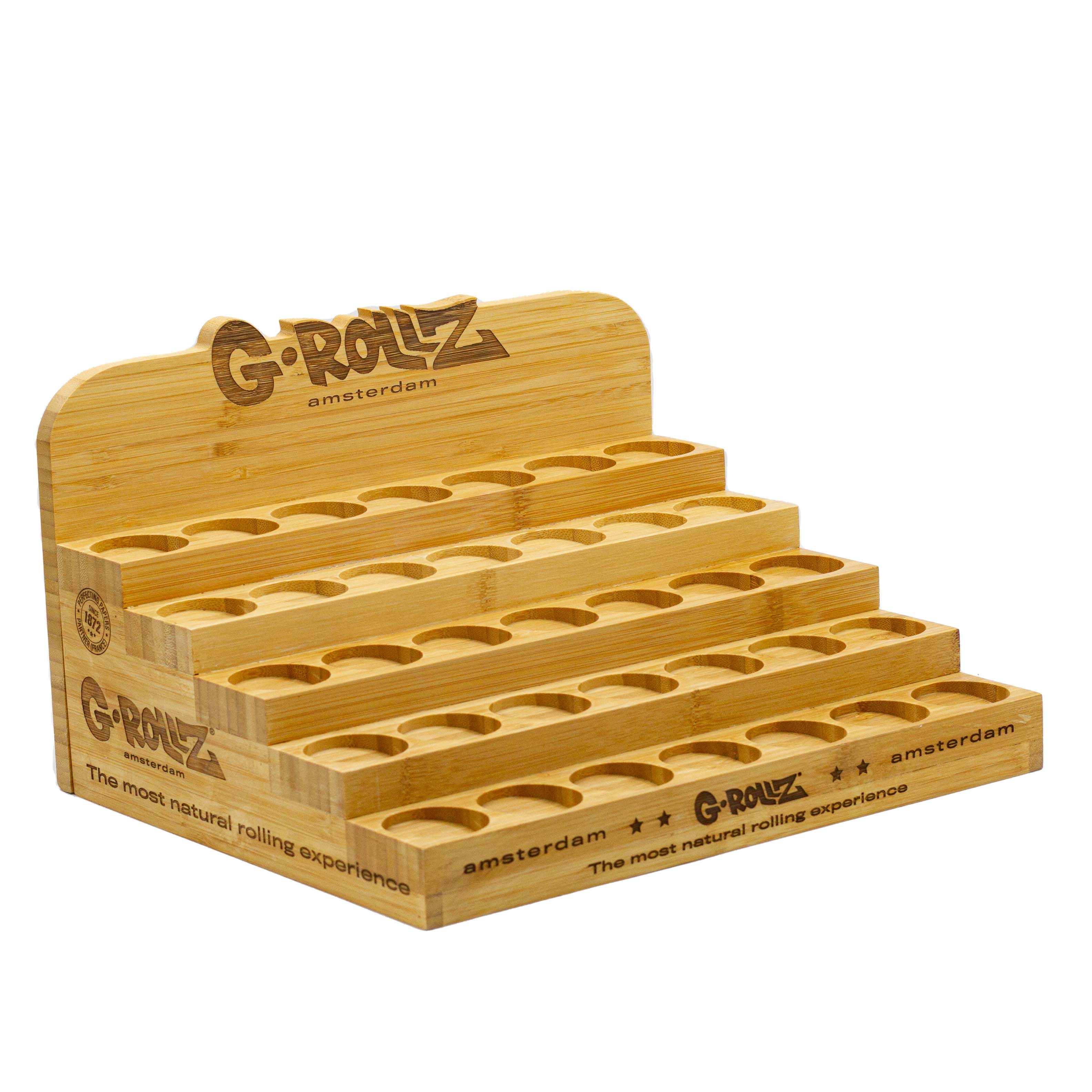 GRollz Bamboo Display Stair 35Grinder Display For 43mm Grinders
