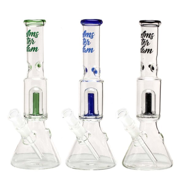 Bong Glass Amsterdam-H:23cm- Ø:28mm - S:14.5mm 6pcs/box